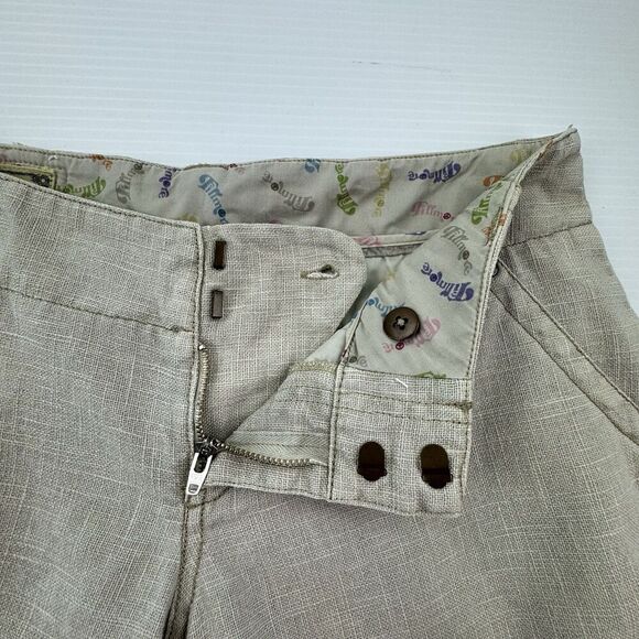 Fillmore California 100% Linen Shorts Size 25 Beige Textured Rolled Hem Boho - Picture 3 of 9